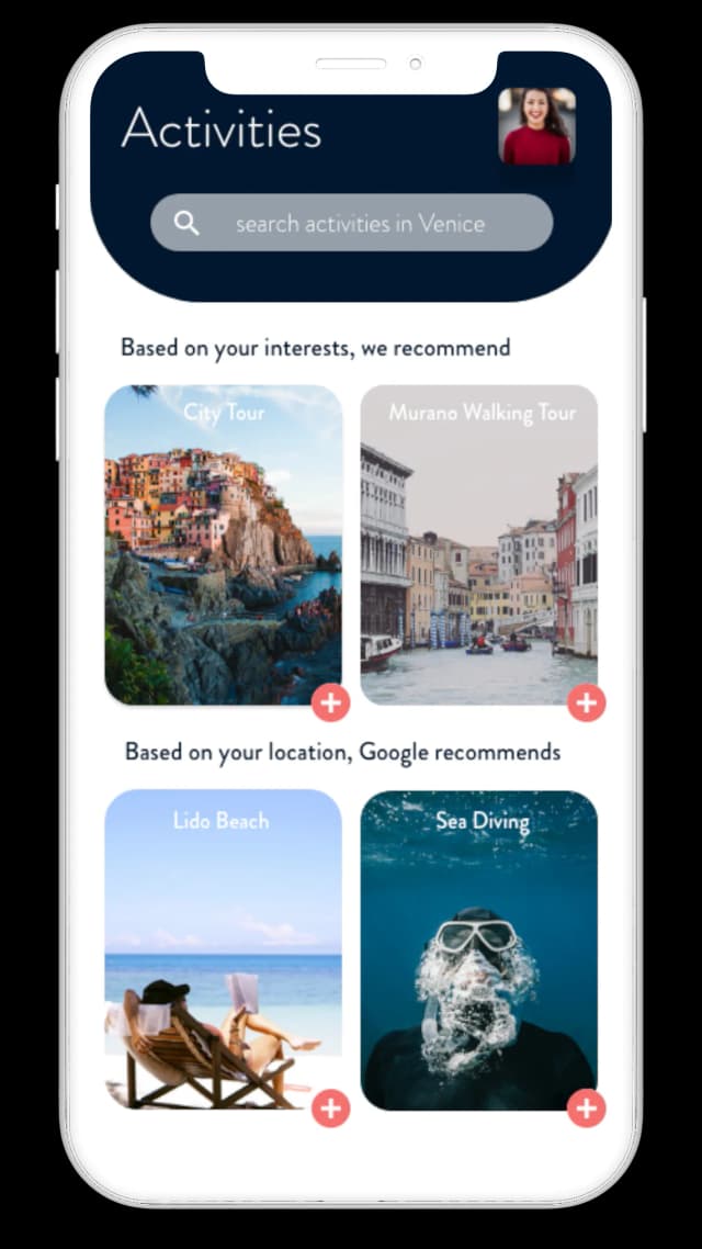ARYVE Activities Screen Clay Mockup