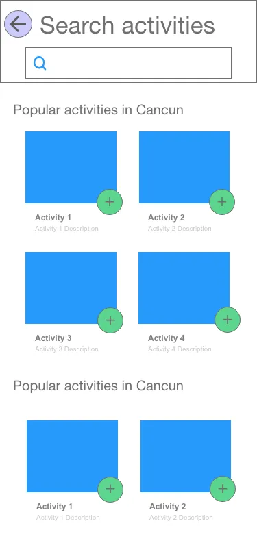 Activities Lo-Fi Prototype