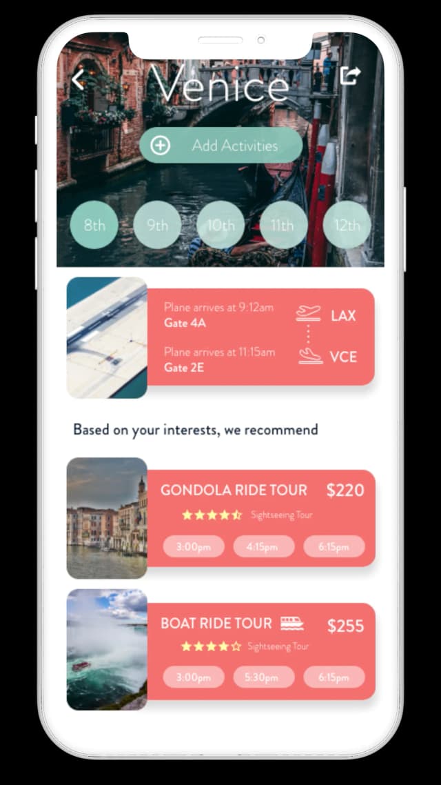 Itinerary Hi-Fi Prototype