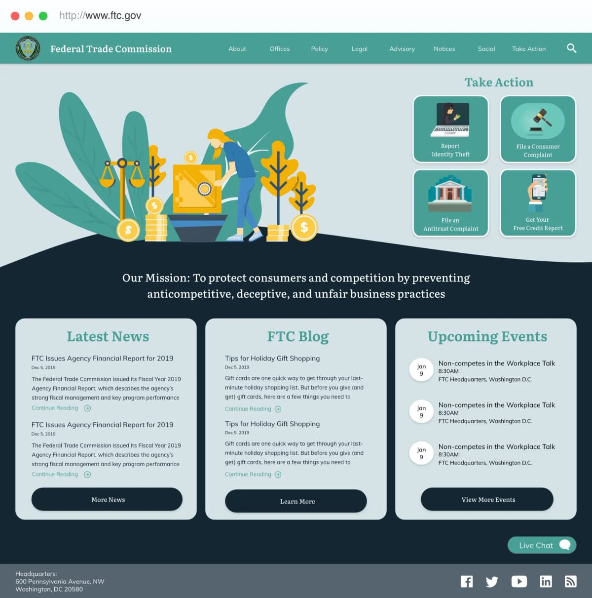 FTC Website Redesign Homepage