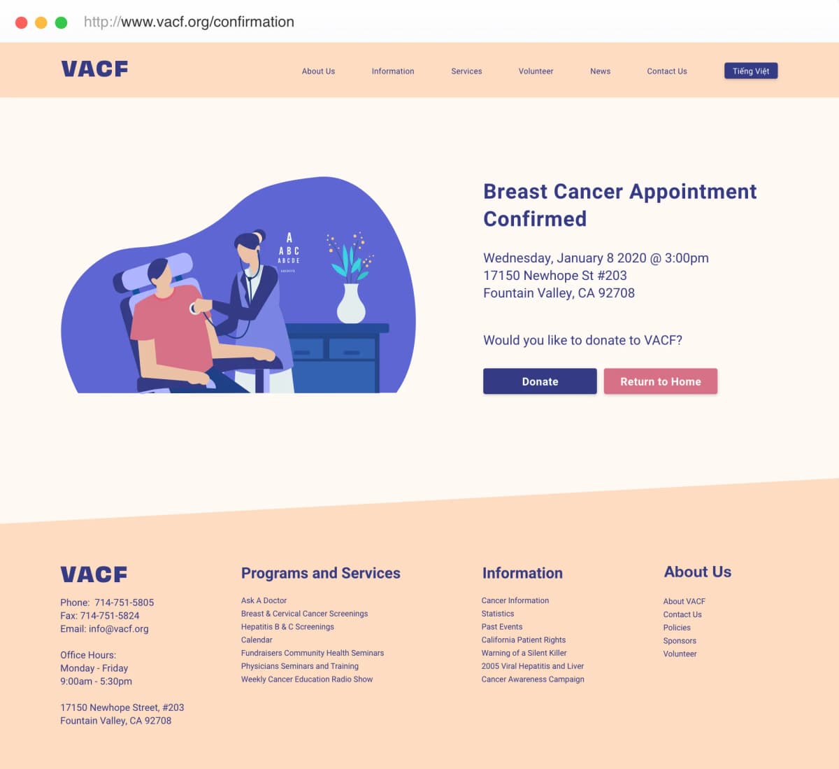 Appointment Confirmation Screen