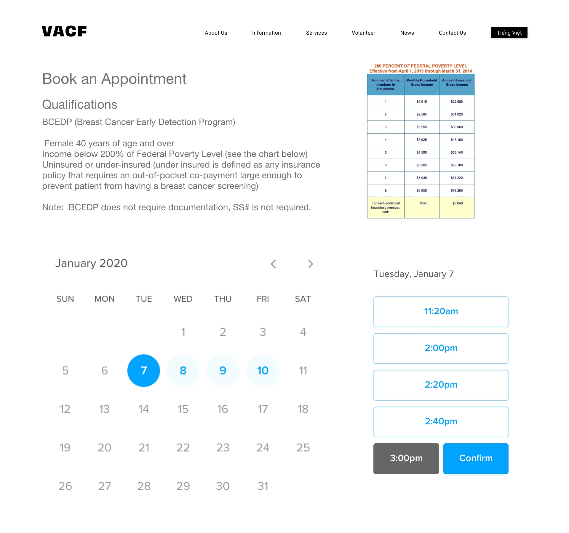 Low Fidelity Book Appointment Prototype