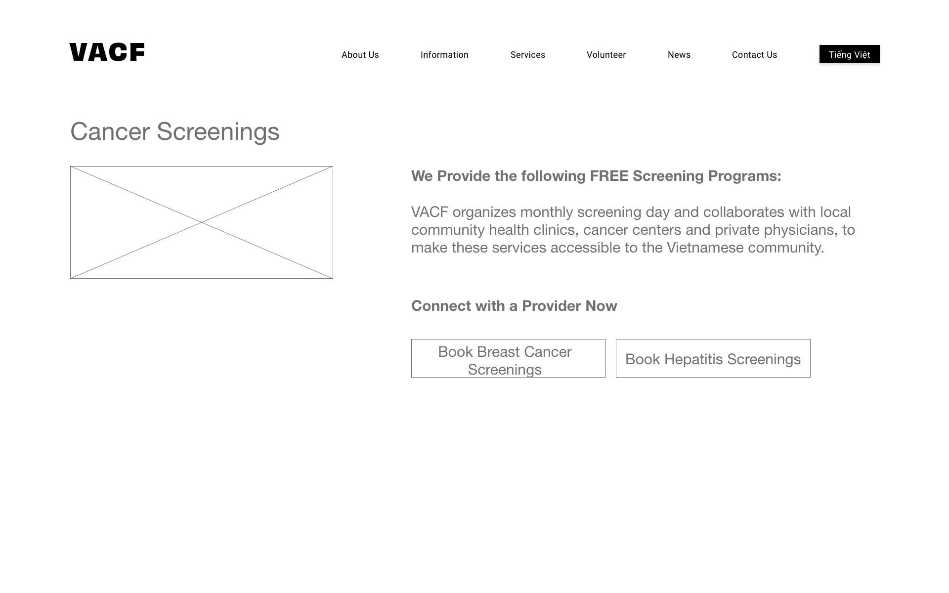 Low Fidelity Screenings Prototype