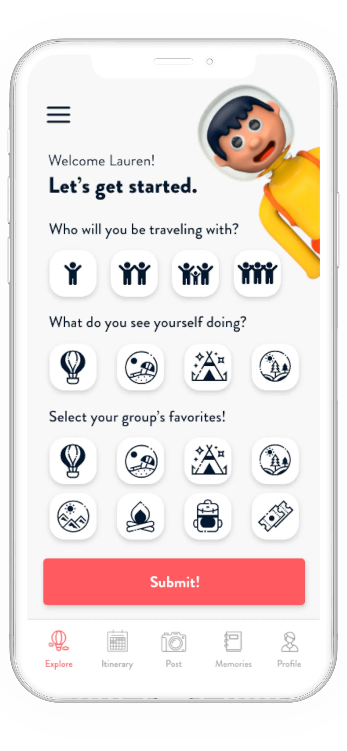 Personalization Screen