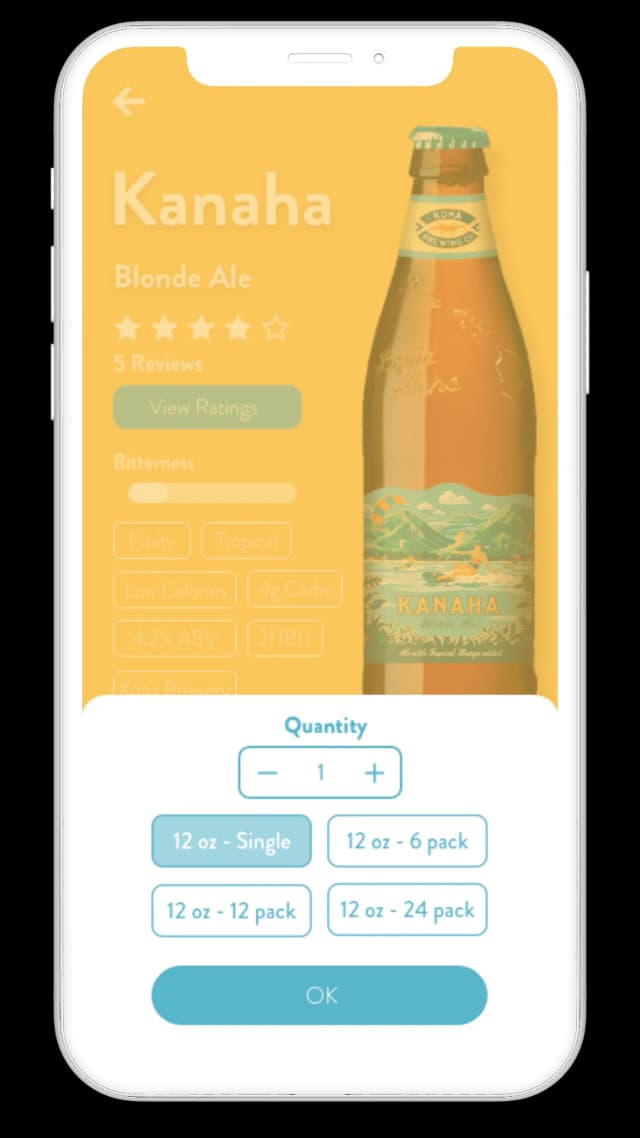 Ordering a beer directly on our app